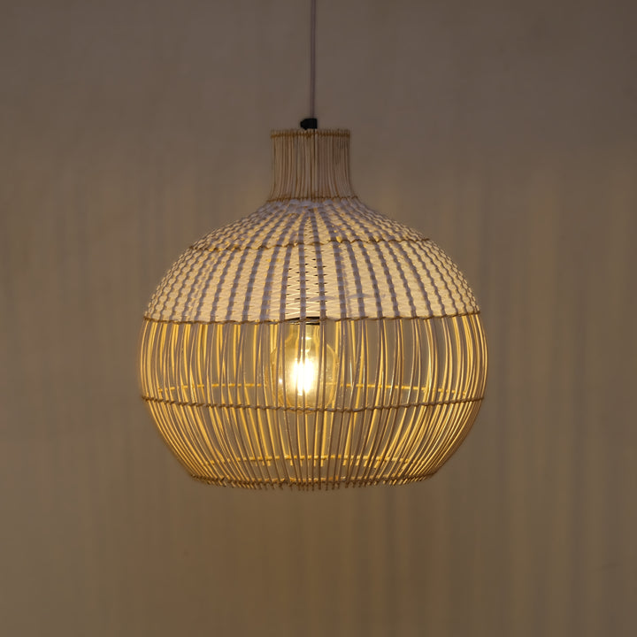 Rattan Radiance: Organic pendant lamp with soft glow.