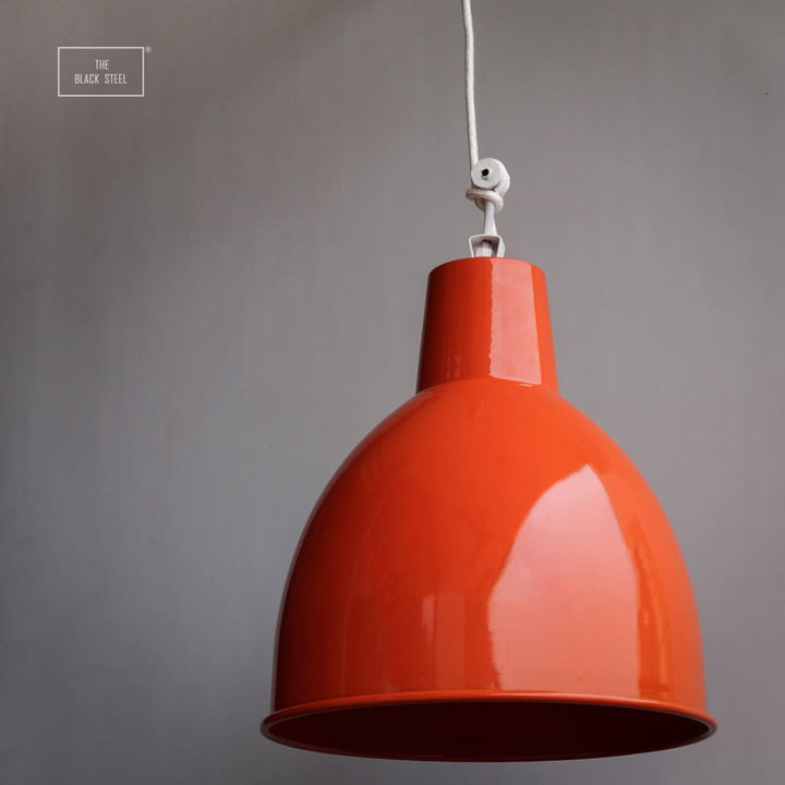 14 Inch American Urban Modern Fluorescent Orange Lamp - The Black Steel