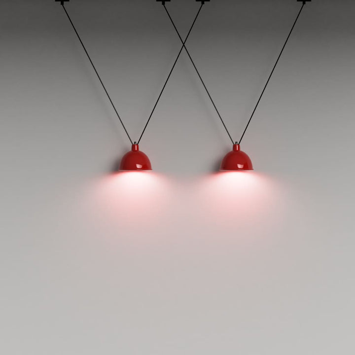 V Cluster Lampshade Pendant Light In Red - The Black Steel