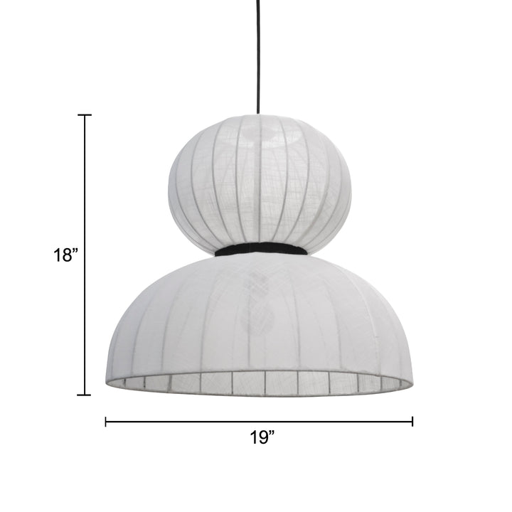 Neutral white lampshade made of durable cotton linen fabric, ideal for versatile decor.
