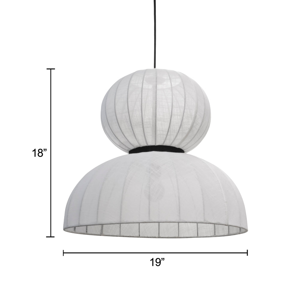 Neutral white lampshade made of durable cotton linen fabric, ideal for versatile decor.