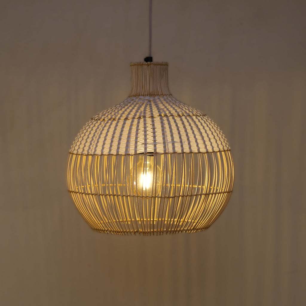 Rattan Radiance: Organic pendant lamp with soft glow.
