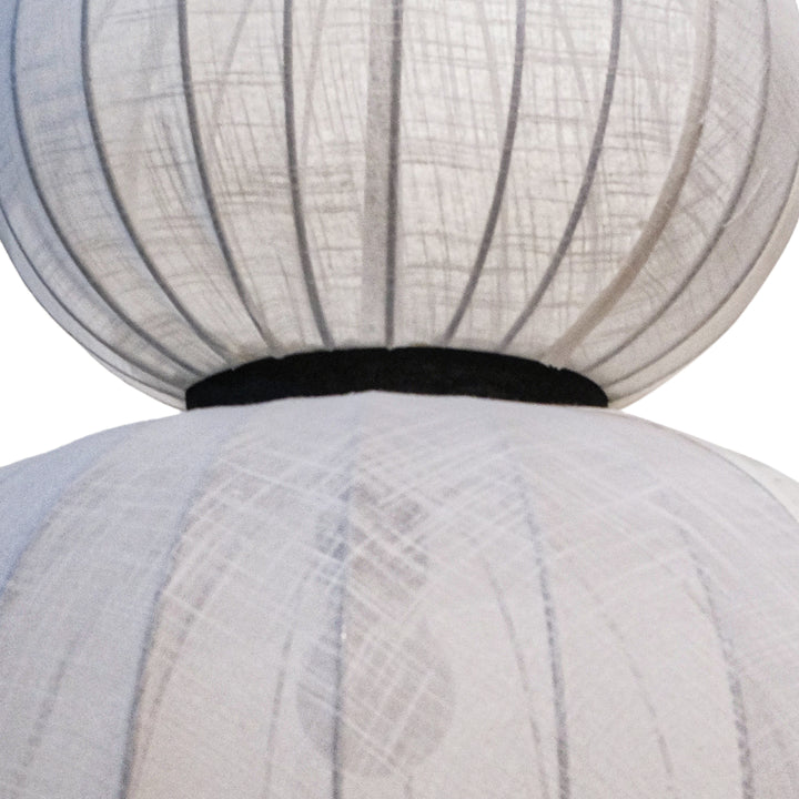 Bright white lampshade with soft cotton linen texture, illuminating spaces with style.
