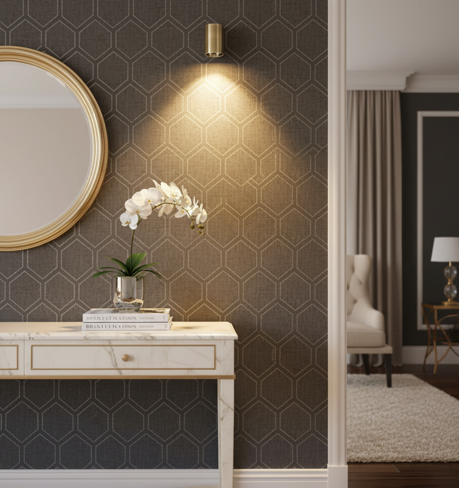 AL114 Antique Brass Finish LED Round Surface Light