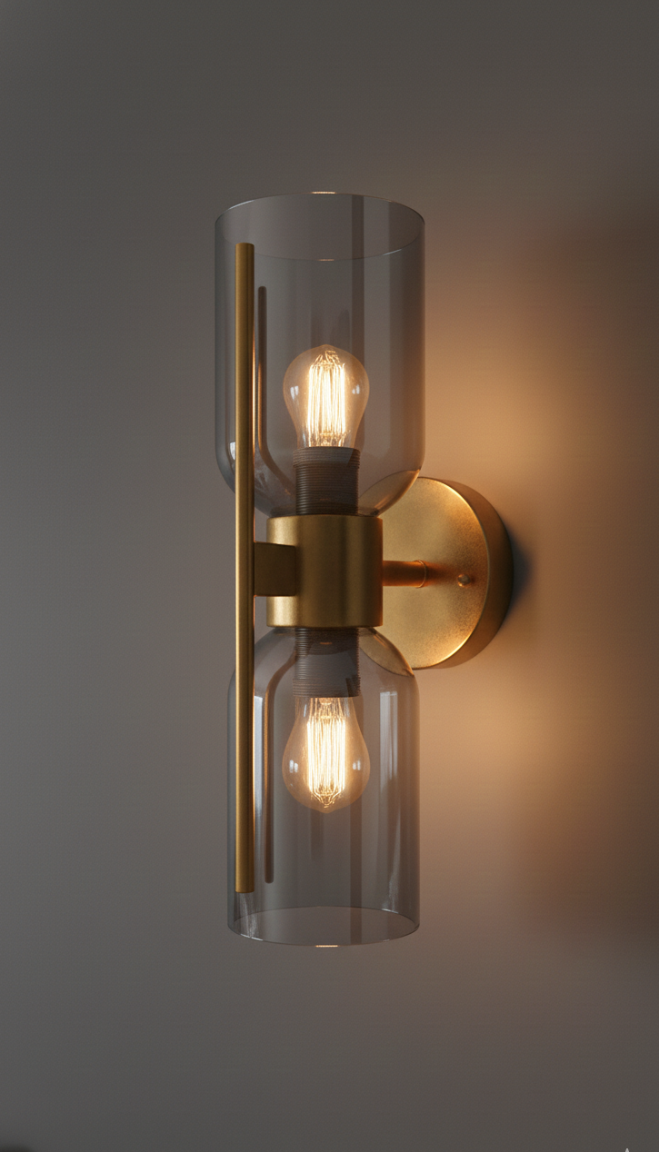 BSE103 Smoked Glass Hourglass Sconce