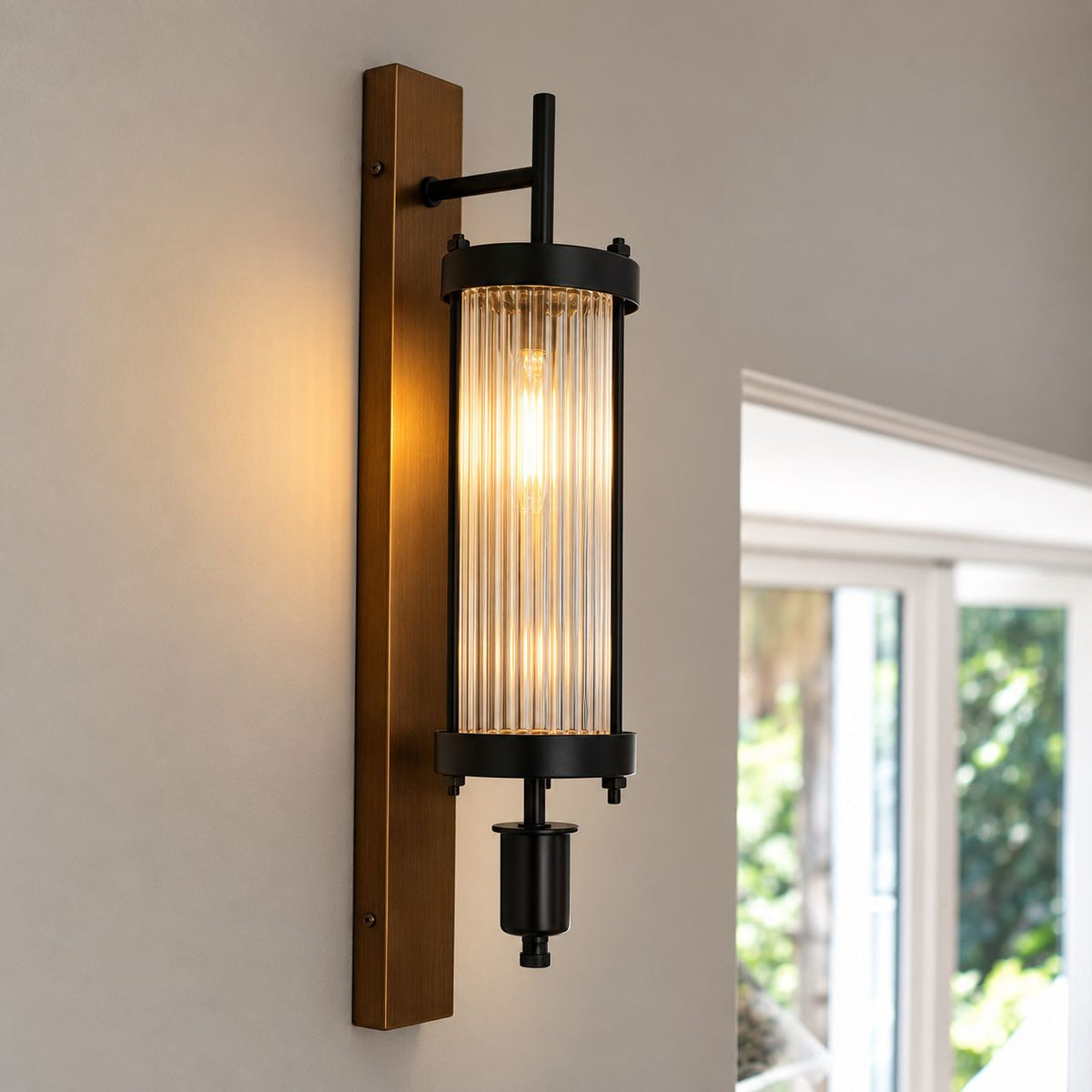 CWS227 Edison column wall sconce - The Black Steel lamp 