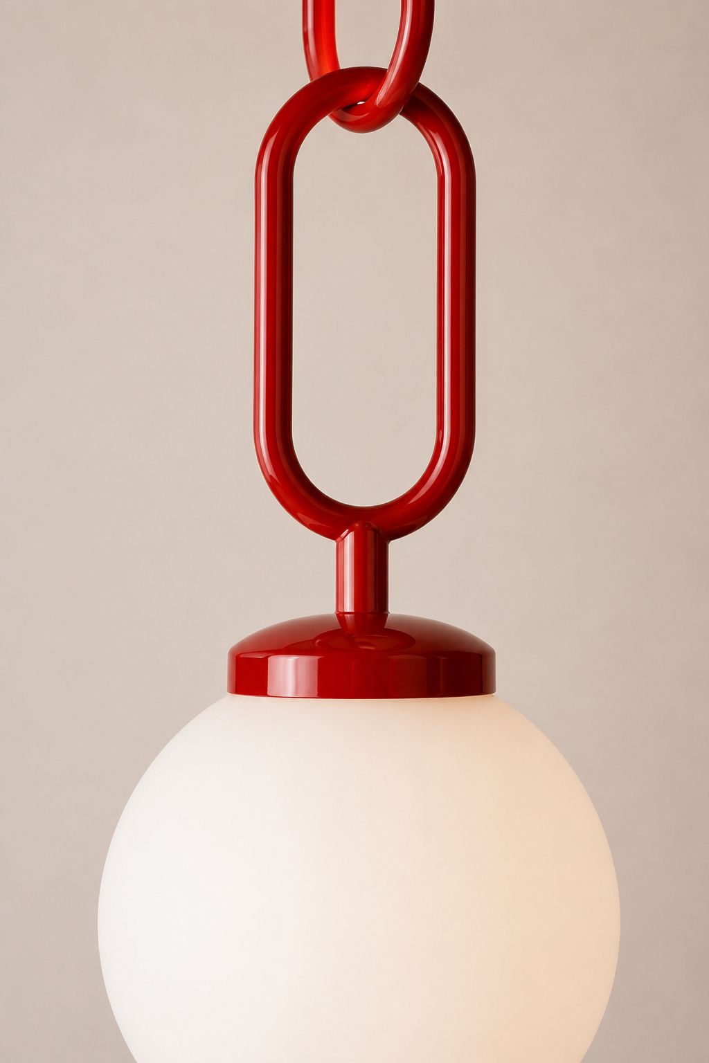 CLH163 Chain Link Torus Red Ceiling Light