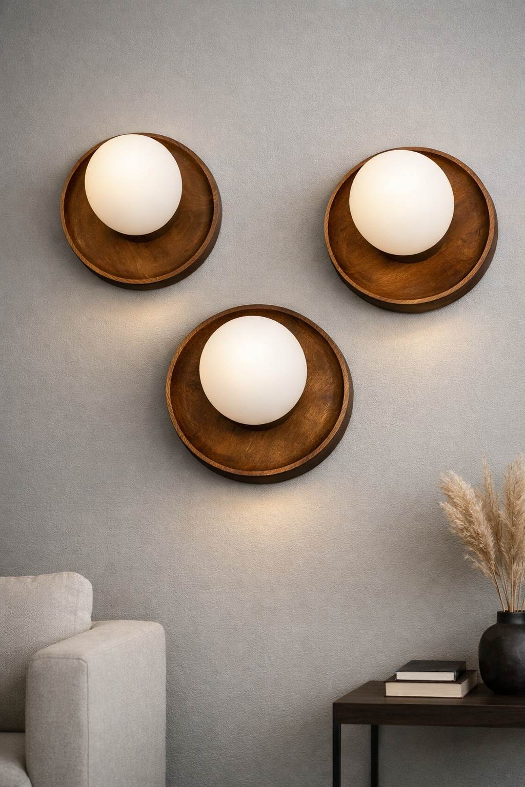 CWS231 Elegant walnut wall light fixture