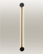 Elegant LED wall lamp with a long, slender black rod, offering consistent and soft illumination