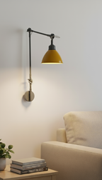 FSW209.A Yellow & Grey Swing-Arm Wall Mounted Light