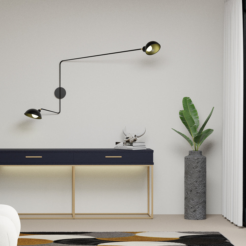 FSW220 Modern Industrial Adjustable Swivel Wall Lamp – The Black Steel