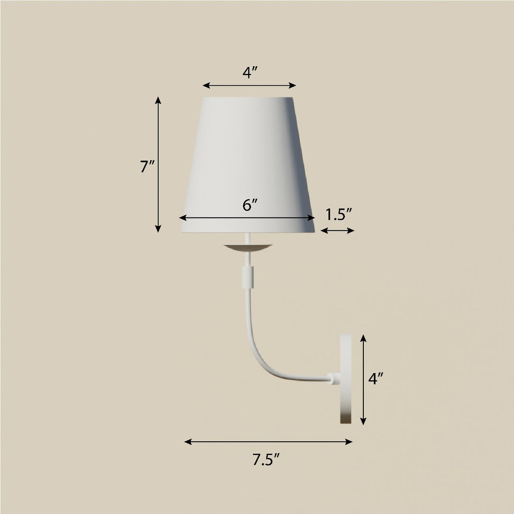 CWS157 Nova Brass Fabric Wall Lamp