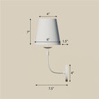 CWS157 Nova Brass Fabric Wall Lamp