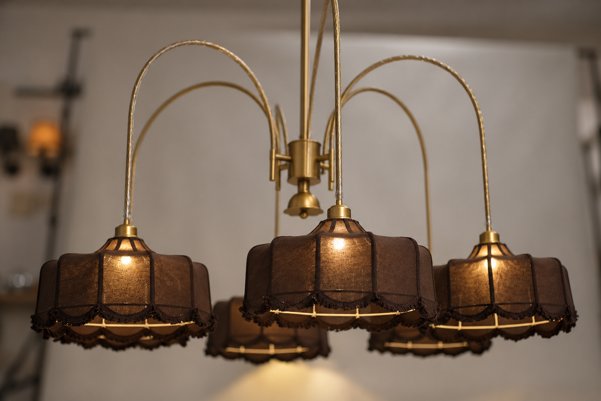 Luxurious modern chandelier featuring multiple tiers of warm glowing lights, suspended in a grand entryway. for living 