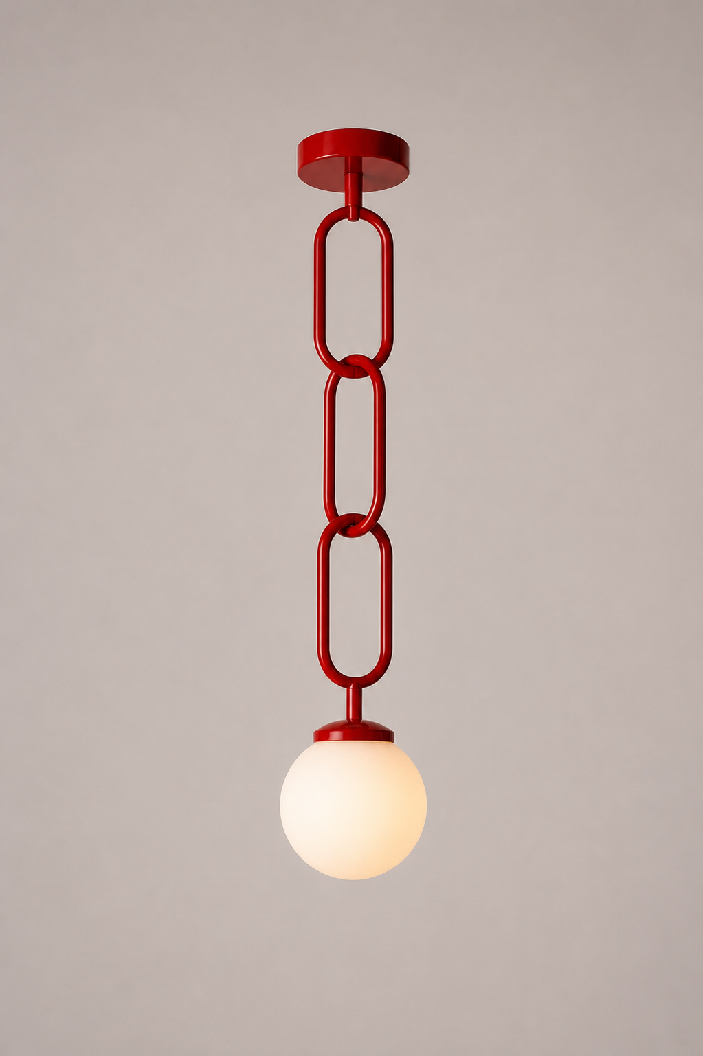 CLH163 Chain Link Torus Red Ceiling Light