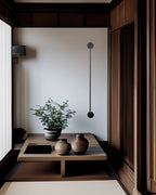 Modern LED Linear Wall Lamp with a sleek black finish, emitting warm diffused light, mounted vertically on a wall