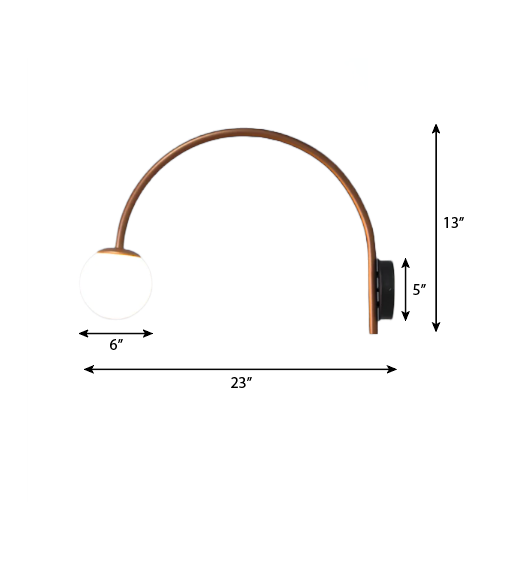 CWS101 Dijon Curved Wall Lamp Copper