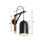 CWS105 Creative Loft Apartment Hanging Wall Sconce - The Black Steel