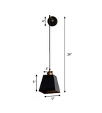 CWS115 Obsidian Black-Gold Metal Wall Hanging Lamp - The Black Steel