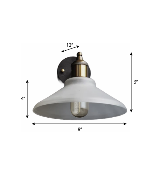 CWS119 Nordic Conical Glass Wall Sconce Frosted Shade