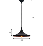 CLH128 Norwegian Flat Cone Industrial Ceiling Lamp - The Black Steel