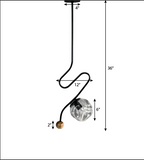 CLH147 Wave Black Hanging Light - The Black Steel