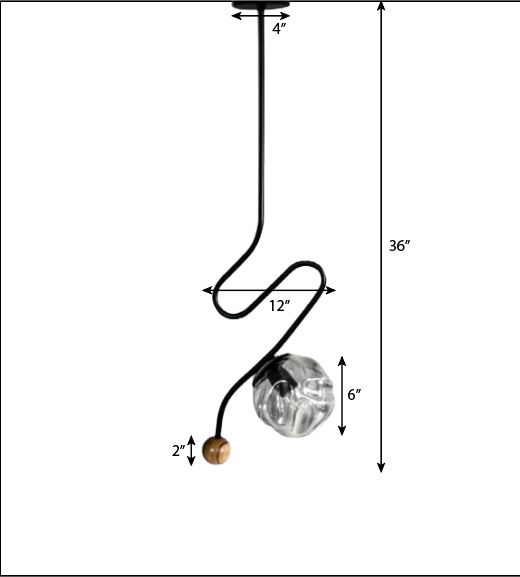 CLH147 Wave Black Hanging Light