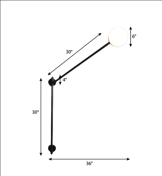 FSW204 Swivel-Head Nordic Matte Black Glass Wall Light Fixture