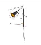 FSW203 Swivel Wall Sconce Adjustable Lampshade - The Black Steel