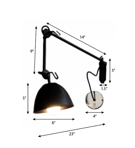 FSW205 Galaxy Black Swing-Arm Wall Lamp