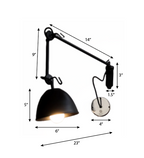 FSW205 Galaxy Black Swing-Arm Wall Lamp - The Black Steel
