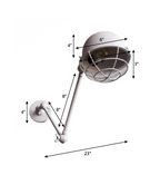FSW206 Industrial Retro Vintage Swing-Arm Wall Sconce - The Black Steel