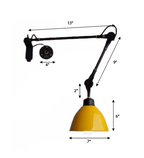 FSW209 Yellow Swing-Arm Wall Mounted Light - The Black Steel