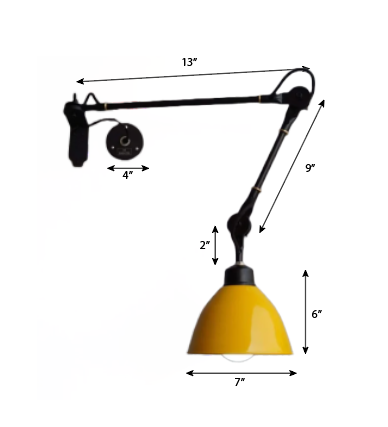 FSW209 Yellow Swing-Arm Wall Mounted Light