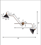 FSW212 Fifty-Ninety MidCentury Modern Wall Sconce - The Black Steel