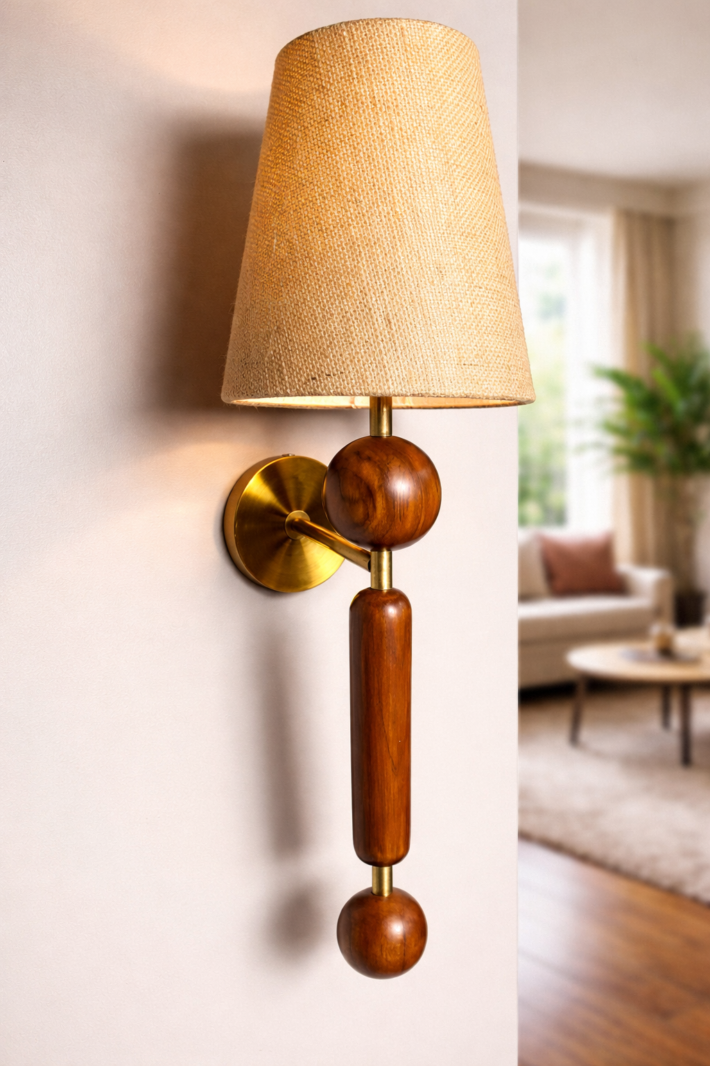 CWS234 Brass Wood Harmony Wall Sconce