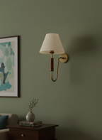 Wooden wall light designed for resort-style interiors.