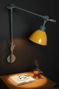 FSW209.A Yellow & Grey Swing-Arm Wall Mounted Light
