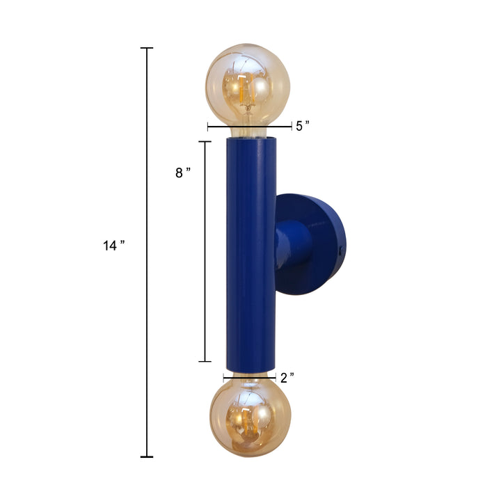 Modern Blue Wall Sconce: Elevate Your Decor with Twin Light Beam