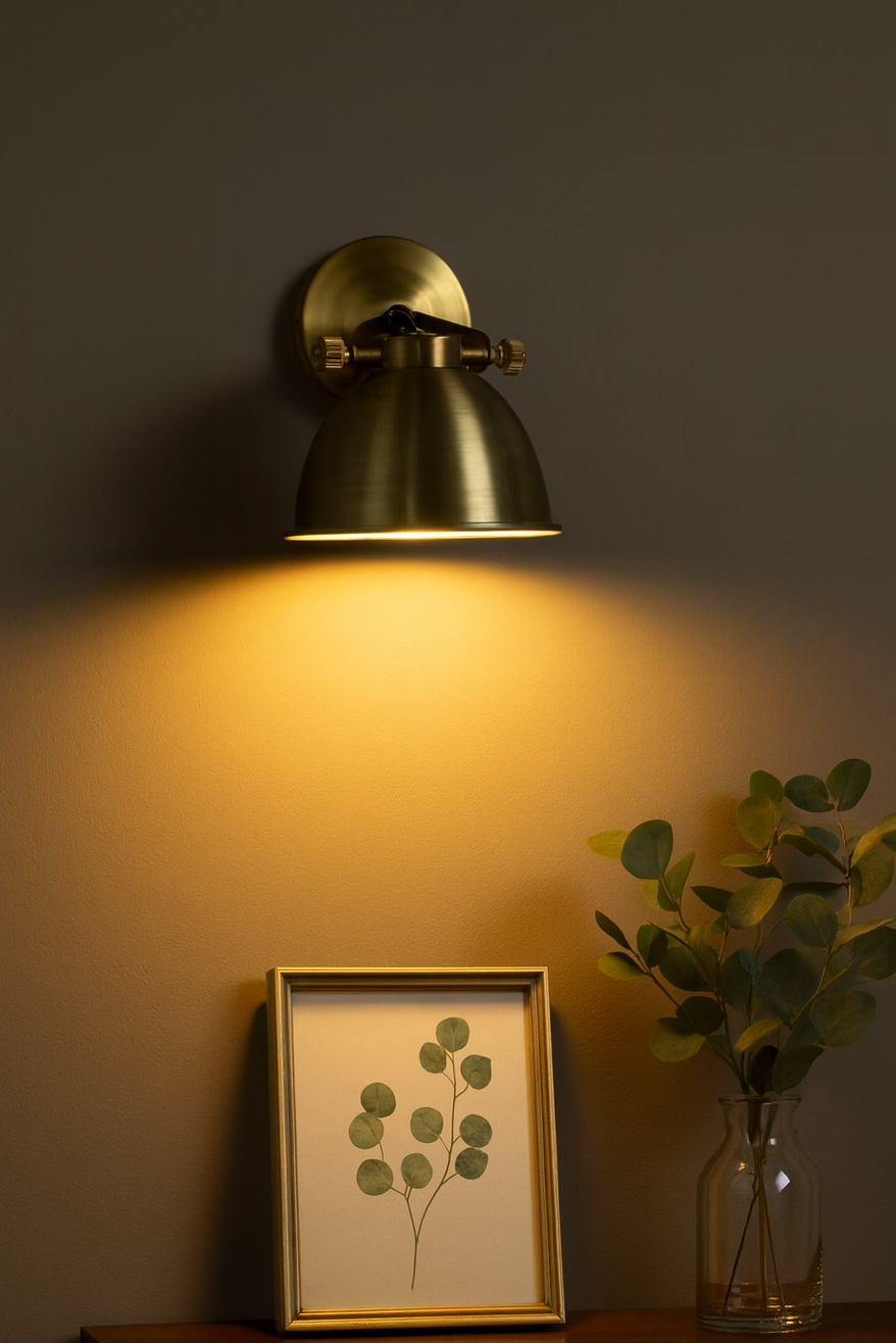 brass wall lamp