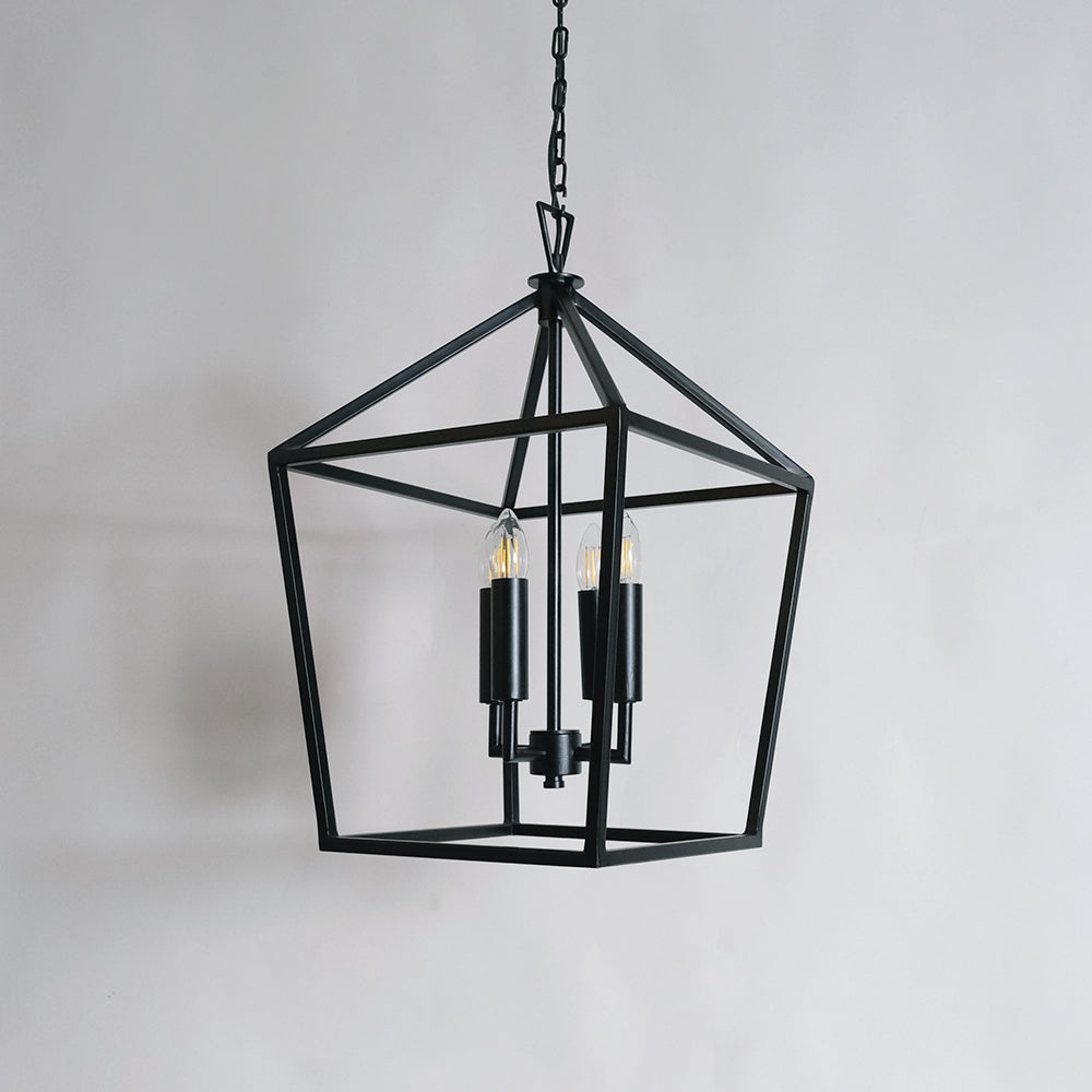 The candelabra lights of the pendant exuding a soft, candle-like glow, creating an ambiance of elegance and refinement.