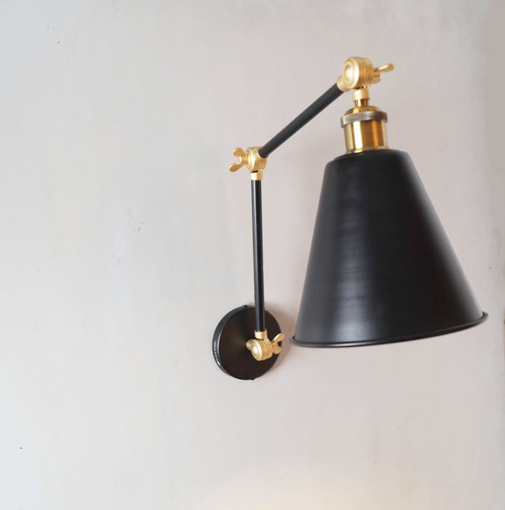 black wall lamp industrial