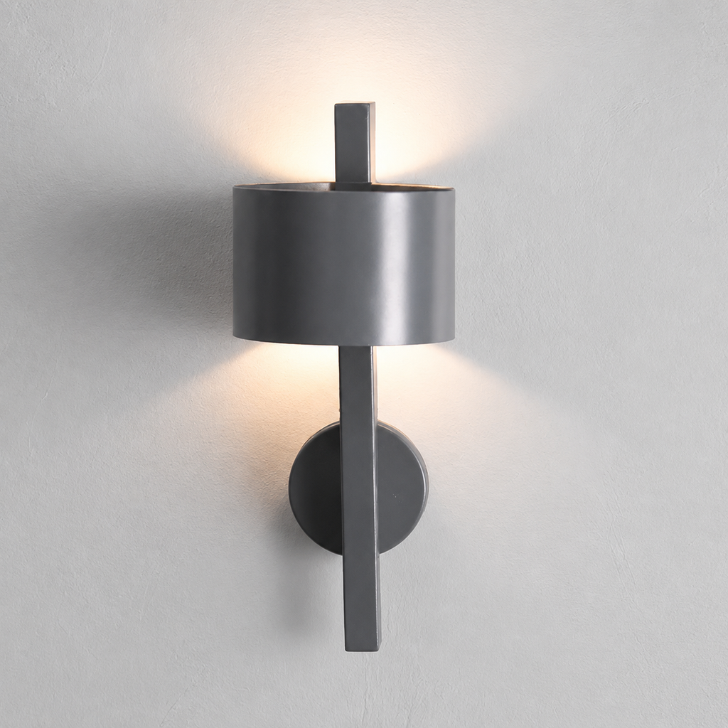 CWS162 Whispering Steel Curved Grey Wall Sconce