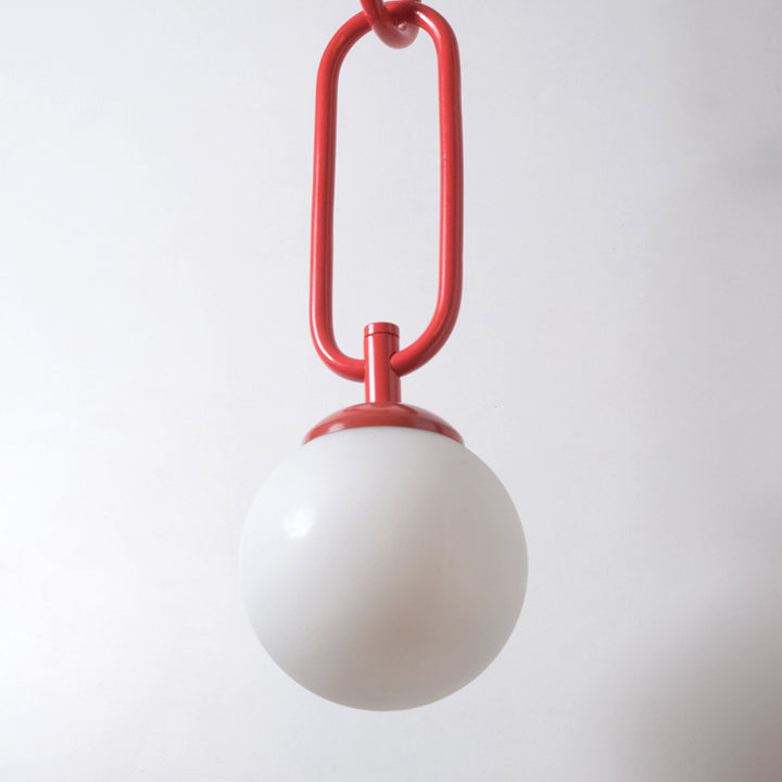 red chain linkage pendant light