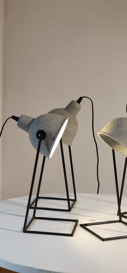 CDL123 Concrete Study Table Lamp - The Black Steel