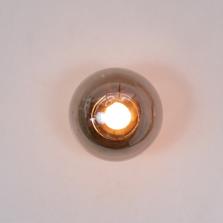 black gold round circle glass wall lamp