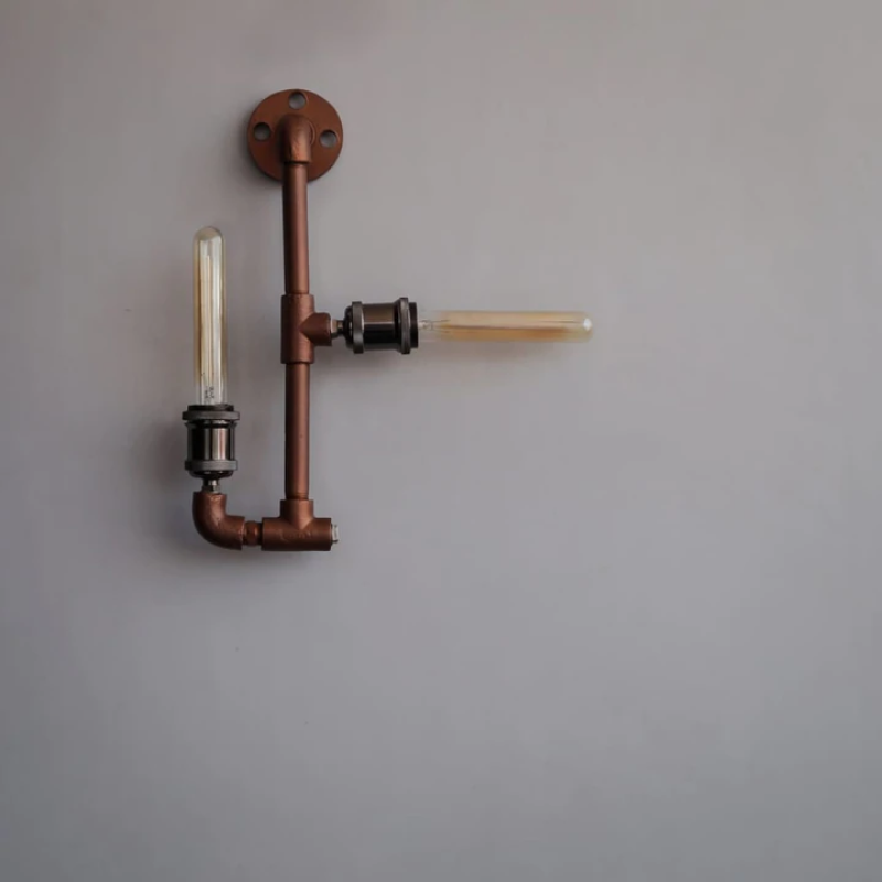 TPF102 STEAMPUNK IRON PIPE LAMP WALL LIGHT FIXTURE
