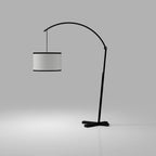 5th Avenue Curved-Arm Black Floor Lamp - The Black Steel