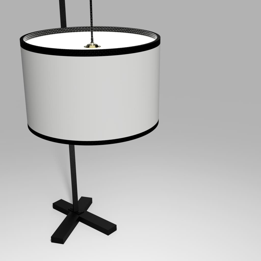 5th Avenue Curved-Arm Black Floor Lamp - The Black Steel