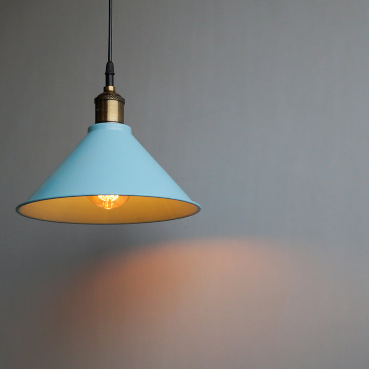 Conical 10" Scandinavian Minimal Hanging Lamp - The Black Steel